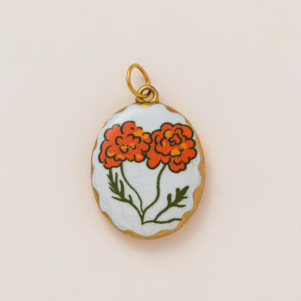 18K Gold Stainless Steel Heart Flower Pendant with Color Retention