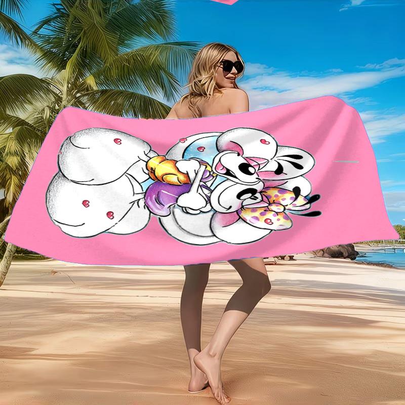 Serviette de plage Diddl Amour et Amitié Couleurs Pastel, Séchage Rapide, Facile d'Entretien, Convient aux Activités Sportives et aux Vacances à la Plage, Essentiel de Sport