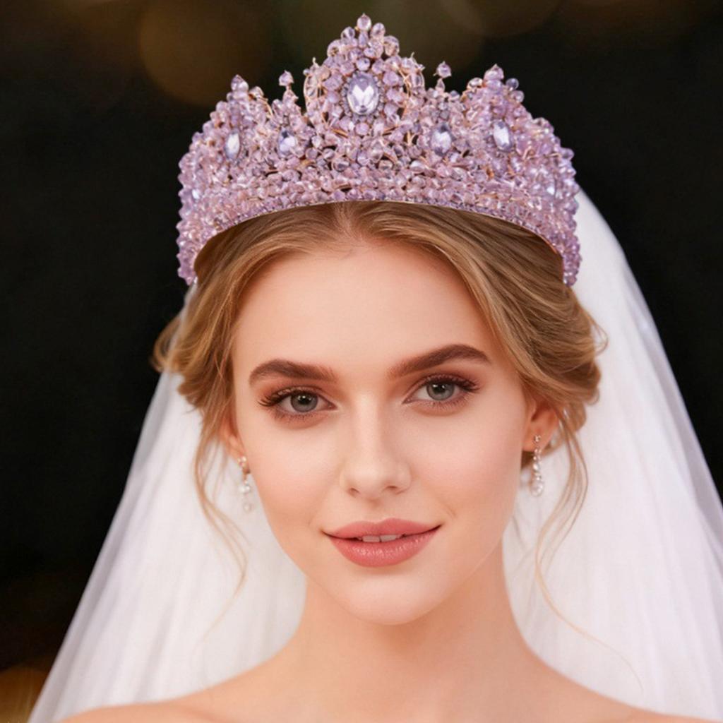 Princess Crowns for Wedding Bride Headdress Queen Crystal Bridal Tiara Crown Quinceanera Women Diadem Prom Hair Jewelry