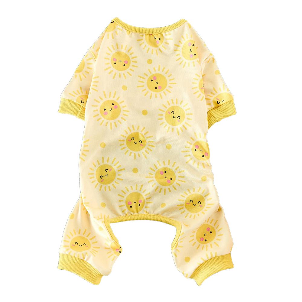 Soft Cotton Dog Pajamas Onesie for Small Medium Dogs - Polyester, Cozy, Wrinkle-Resistant Four-Legged Pet Apparel