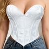 Vintage Print Strapless Boned Corset Tight Waist Shaping Body Shaper