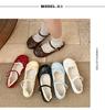 Retro lace bow flat-soled small leather shoes women's 2025 new spring and autumn skirt French soft-soled Mary Jane shoes