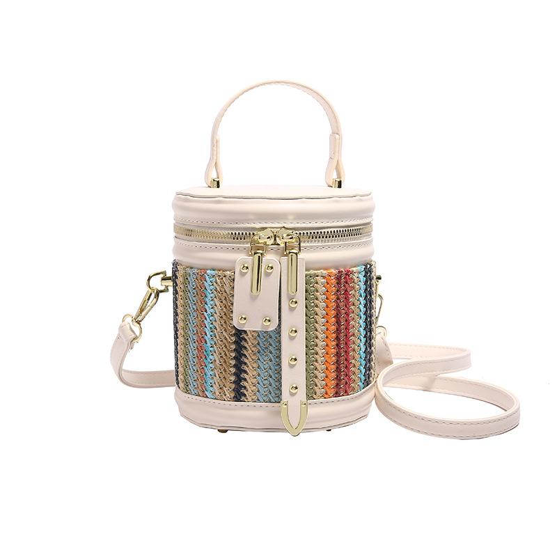 2025 summer new bucket casual women's fashion woven bag bag women's bag woven temperament messenger bag
