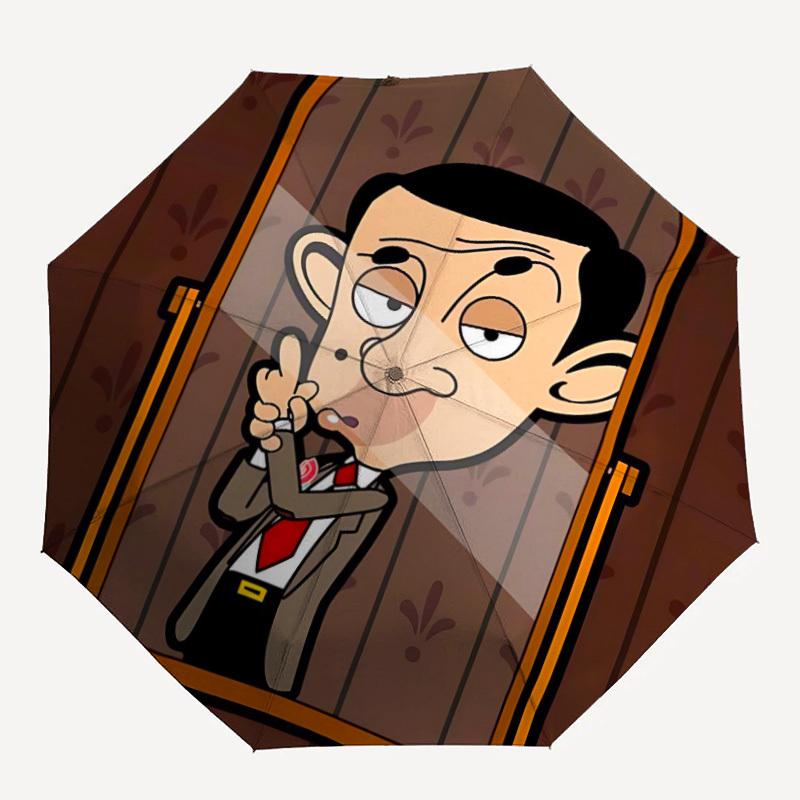 

1PC Elevator Mr. Bean Automatic Open/Close, 8-Rib Durable Frame Compact Travel Umbrella for Men & Women S1222067