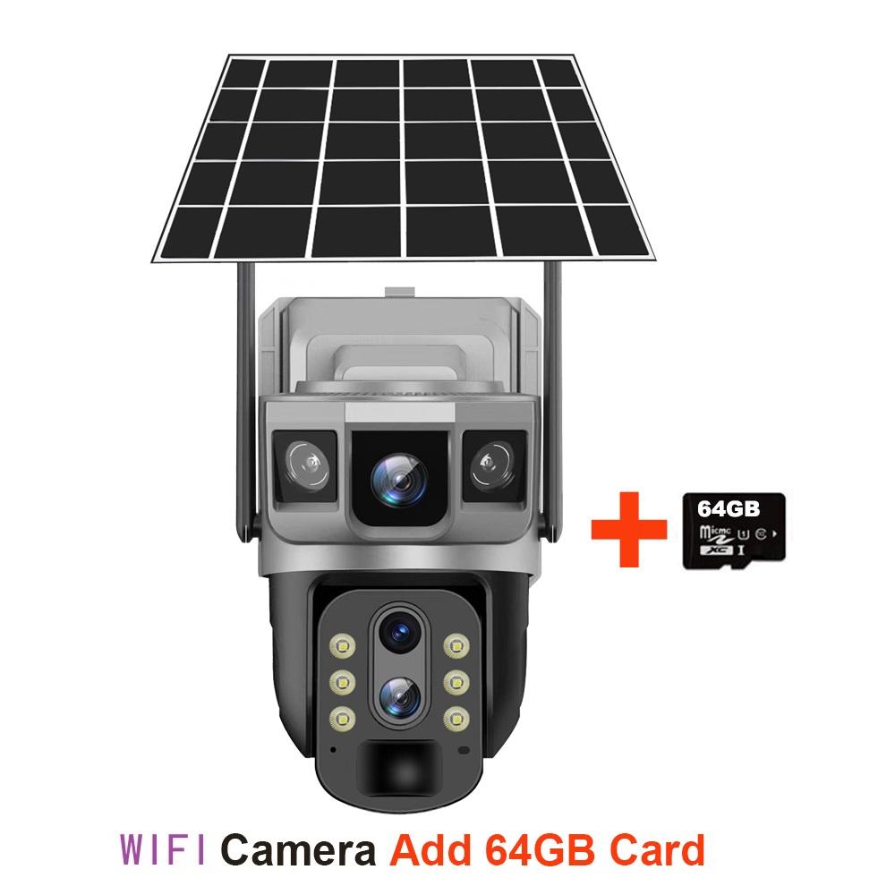 4G/WIFI Solar-Powered Camera, High-Definition PIR Sensor, Night Vision Security Monitoring, Waterproof Surveillance Camera