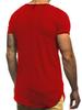 Men's Casual Patchwork Frayed Hem Round Neck Short Sleeve T-shirt