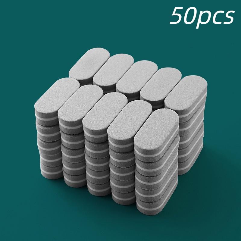 50PCS Nail File Polishing Sponge Mini Small Oval Double Sided Polishing Repair Type Bean Curd Block Manicure Tool Manicure Set