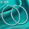 70mm Circle Earrings Silver Charm Jewelry