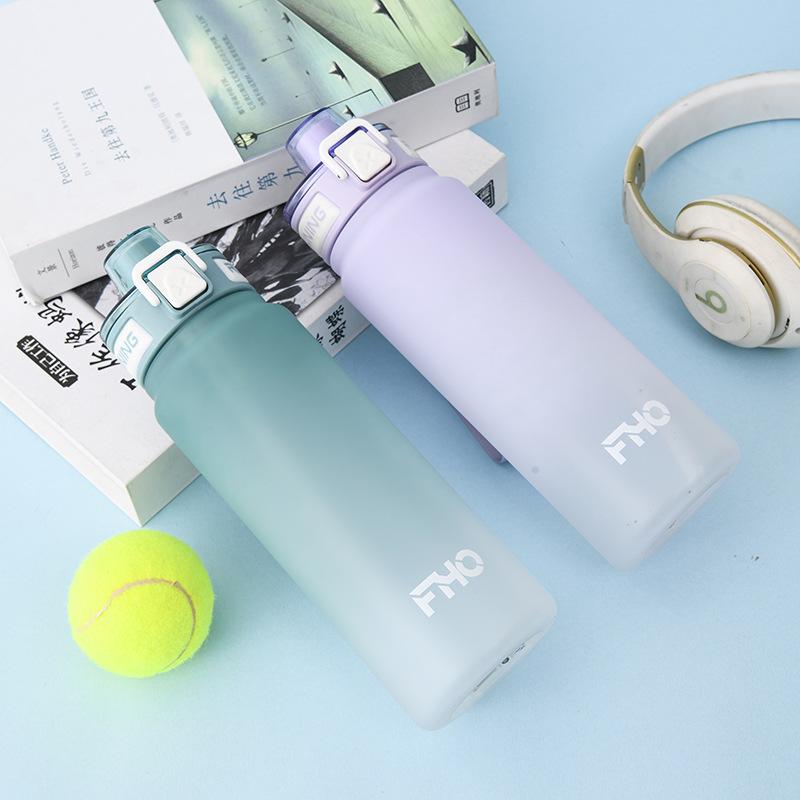Water bottle new high value plastic cup kettle gradual change matte student water cup girls school special portable cup