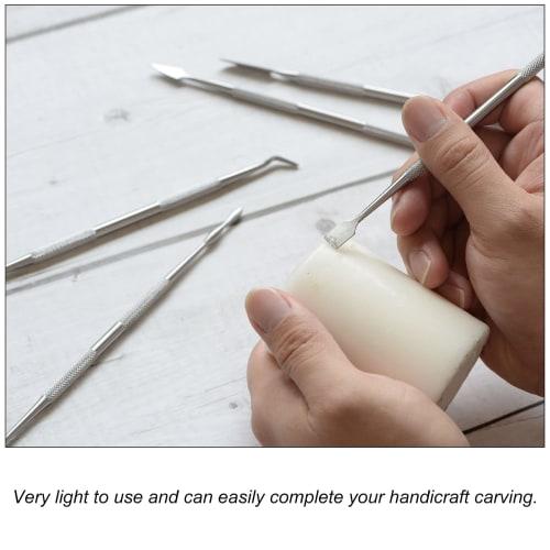uxcell Wax Carving Knife, Double-Ended Wax Carving Tool, Stainless Steel Spear Point & Shaping Knife, Hand Tool for Shaping and Modeling