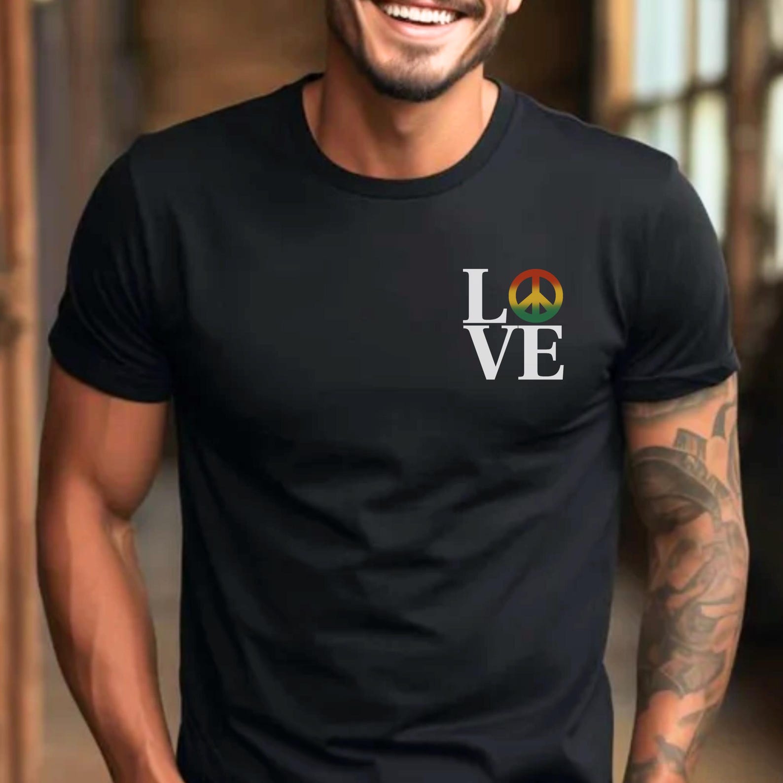 One Love Rasta Peace Shirt, Unisex Reggae Shirt, Peace Shirt, Marley Shirt L