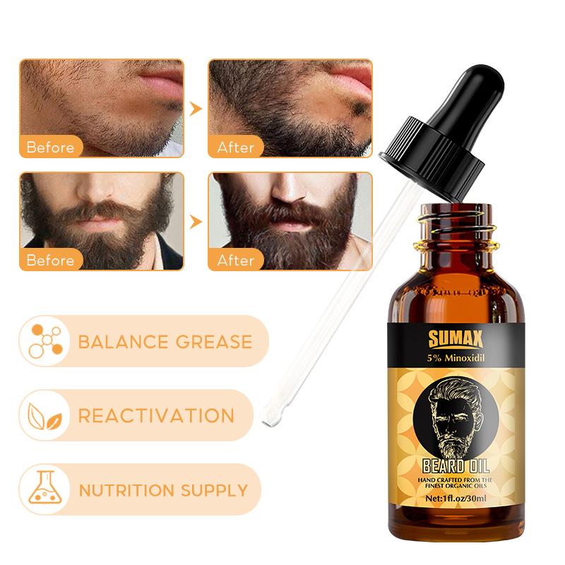 Sérum pour la croissance de la barbe pour hommes, 30 ml, formule naturelle pour améliorer la croissance des poils du visage