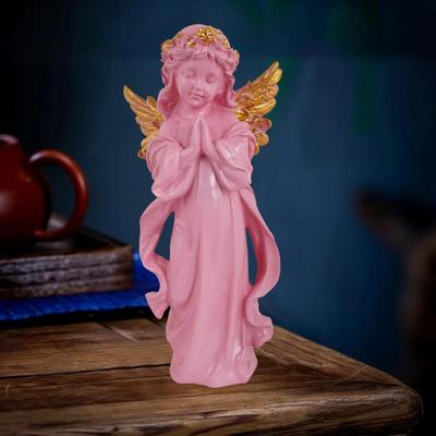 Statue eines geflügelten Mädchens als Heimdeko-Artikel | Feenmädchen-Statue als Schaufensterstück zur Dekoration von Heimregalen (Angel Pink PG)