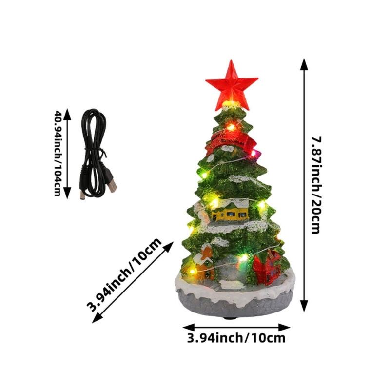 Musical Christmas Tree Tabletop Ornament Christmas Decorations Holiday Music Box Ornament for Home Tabletop Decoration