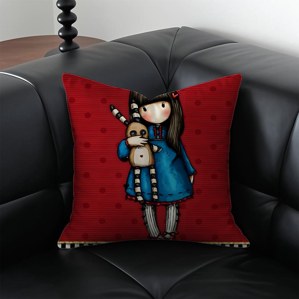 llustration Cute SSantoro GGorjuss Cushion Cover Pillow Case Antidustmite Invisible zipper silky short plush Sofa cushion