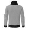 Herren Slim-fit Patchwork Strickpullover mit Schalkragen (Modell 2025)