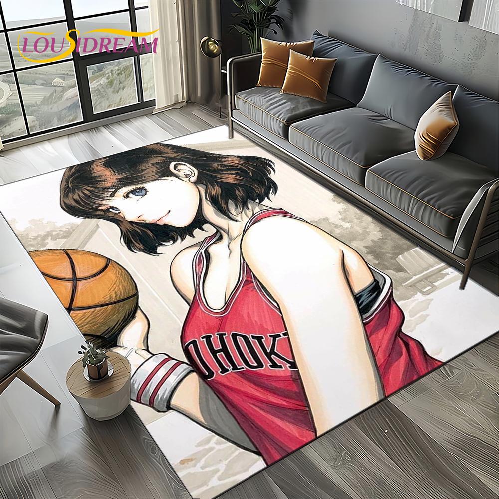 2025 New Cartoon Slam Dunk Anime Basketball Carpet Rug for Bedroom Living Room Home Sofa Decoration,kid Play Decor Floor Mat