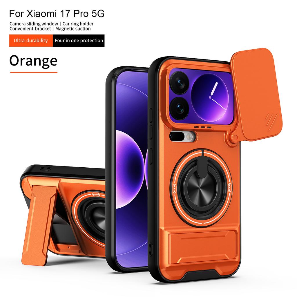 Applicable to Xiaomi 17ProMax Shunjia mobile phone case Xiaomi 15T window push POCOM8Pro bracket anti-drop protective case