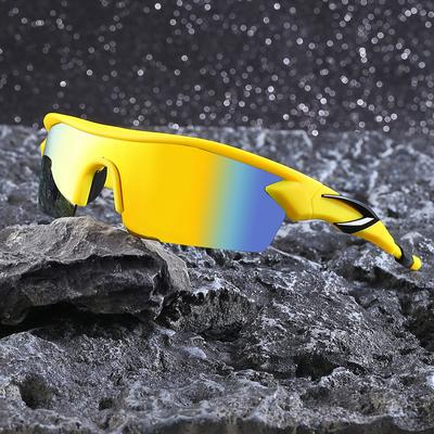 European and American Colorful Cycling Glasses Outdoor Sports Sunglasses Men's Windproof One-piece Sunglasses Women's Shades