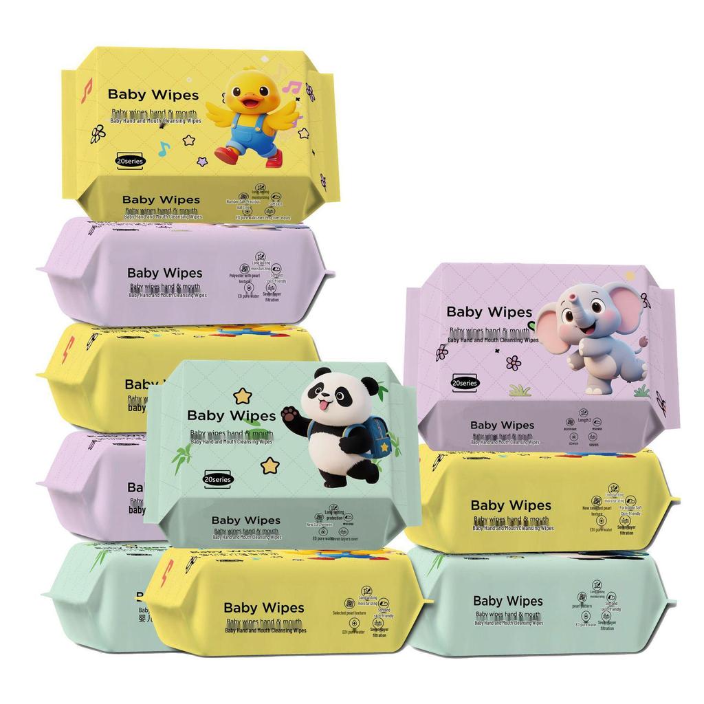 Portable Baby Hand & Mouth Wipes - Pure Water, Disposable Infant & Toddler Wet Wipes