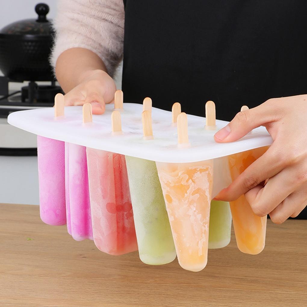 Homemade Ice Cream Mold 10-Cavity Silicone Tray