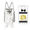 Backpack Plush Schnauzer Dog Doll Stuffed Animal Kawaii Cartoon Travel Bag Toy