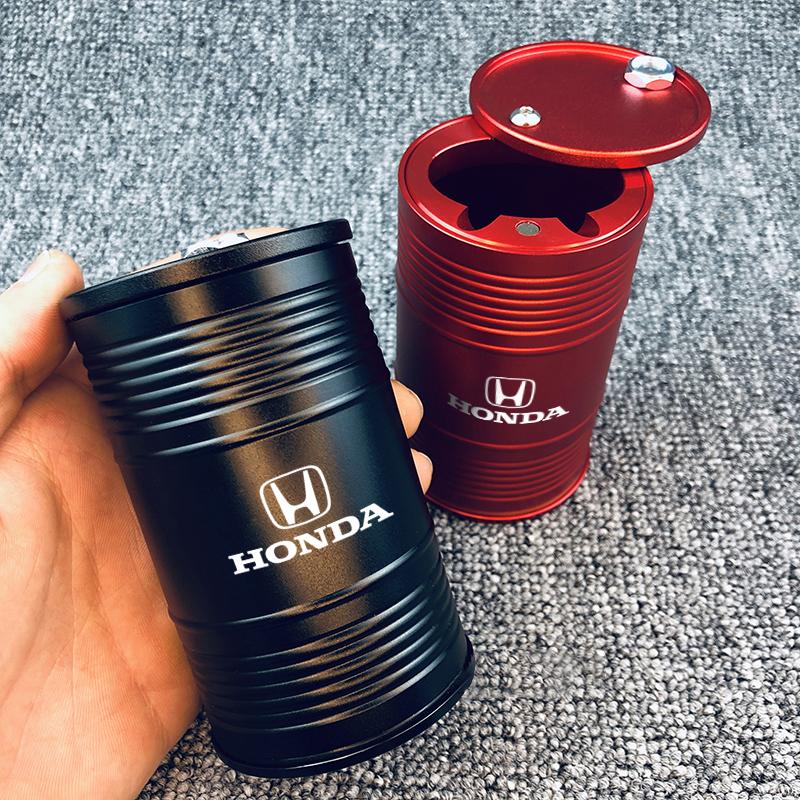 CKNJU1 Oil Drum Styling Car Ashtray Aluminum Cigarette Butt Box For Honda Civic Accord Crosstour Spirior Odyssey Avancier UR-V Sienna