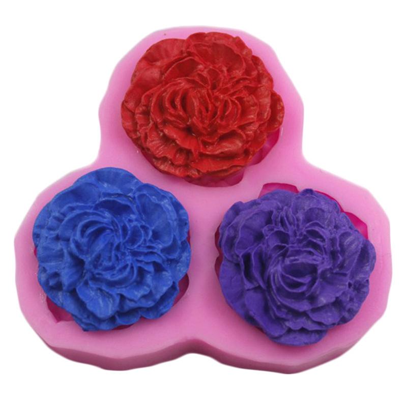 Peony Flower Silicone Molds Cake Decorating Tools Soap Candy Chocolate Mould