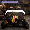 Belgium Football Pattern 3 Pieces Bedding Set Soft Microfiber Duvet Cover with Pillow Cases for Bedroom