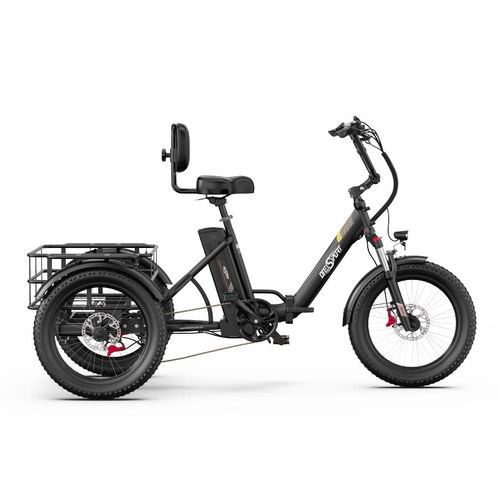 ONESPORT OT30 Pro Adult Electric Tricycle 500W 48V18AH Electric Cargo Tricycle 20 Inch All-Terrain Tires E-Tricycle City E-Cargo Tricycle