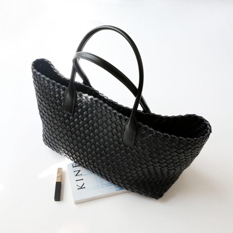 Borsa Tote in Pelle Intrecciata Grande Capacità Morbida Vera Pelle di Mucca Borsa a Spalla Borsa a Mano per il Pendolarismo Quotidiano Stile Urbano