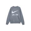 Nike Air Letter Logo Crew Neck Casual Fleece Lined Loose Fit Long Sleeved Sweatshirt Men's Gray FB7204-065