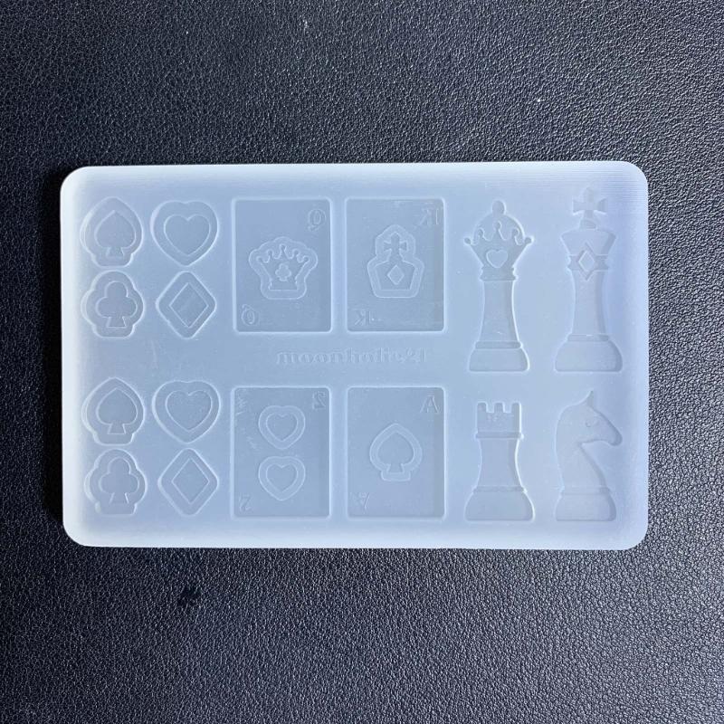 Schach und Karten Bastelform Set Leicht zu reinigende Silikon Gießform Handgefertigte Zubehörform für Bastelbegeisterte