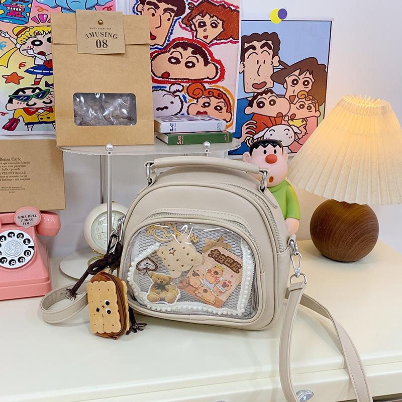 Two-dimensional Messenger Bag Schoolbag Transparent and Versatile Fashion Student Backpack Casual Backpack Tide