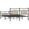 Bed Frame without Mattress Sonoma Oak Finish 140 x 190 cm Engineered Wood