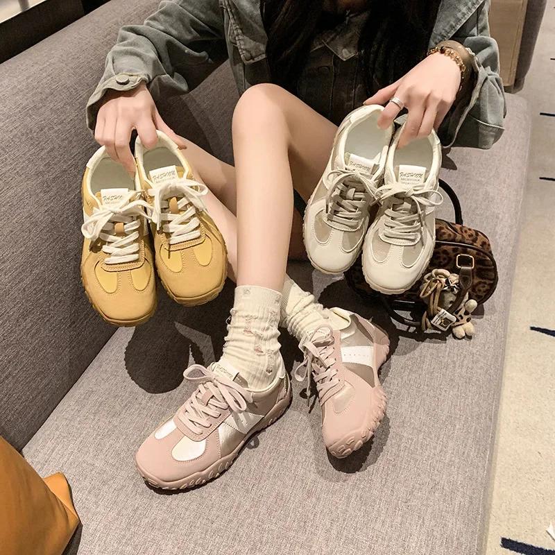 Women's Comfortable Retro Sports Shoes Thick Bottom Heel Increase Dequn Shoes Casual Leisure Running Shoes Summer New Arrival