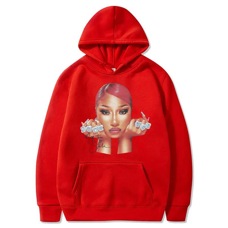 

Rapper Megan Thee Stallion Face Print Fashion Hoodie 90s Vintage Hip Hop Men Women Sweatshirt Fleece Oversized Casual Streetwear 3XL
