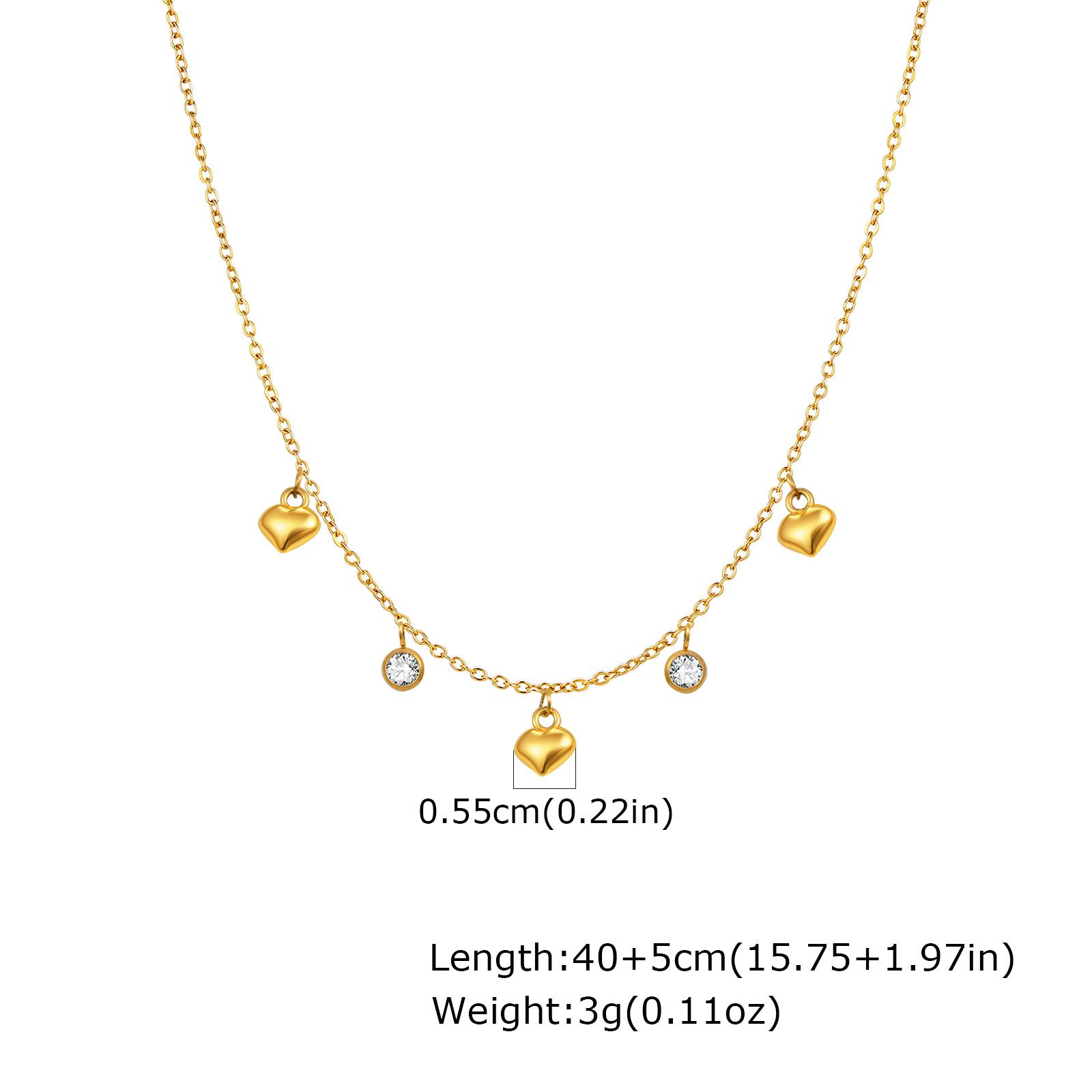 

Vnox Stainless Steel Star Heart Chain Necklace For Women Classic Gold Color Zircon Lightweight Charms Jewelry Festival Gifts