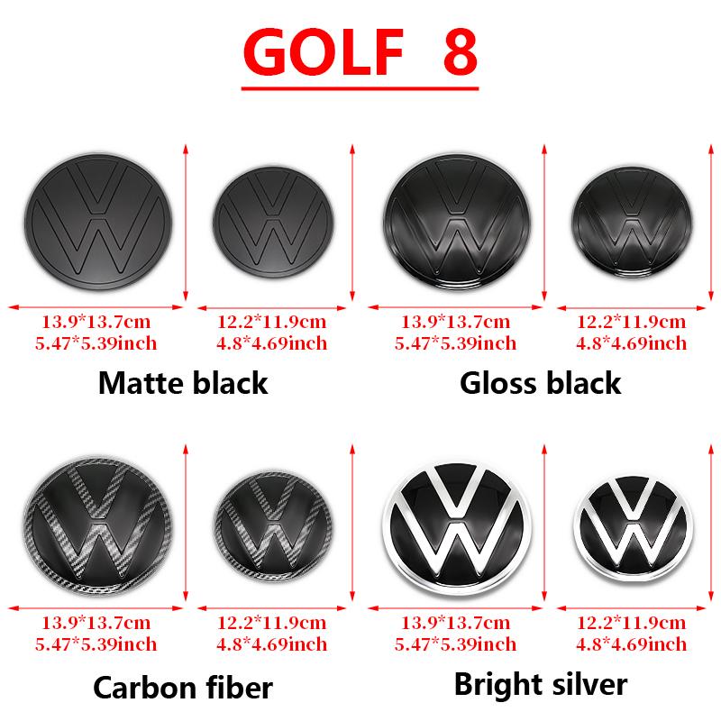 140mm Car Front 122mm Rear Trunk Emblem Grille Lid Logo Badge and Accessories For VW Golf 8 Car Modification Upgrade Accessories Zl1