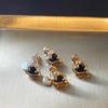 [ Persy ] HEART IN BLACK SPINEL EARRING