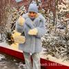 2024 Winter New Imitation Fur Women's Coat Medium and Long Loose Imitation Fox Plush Coat