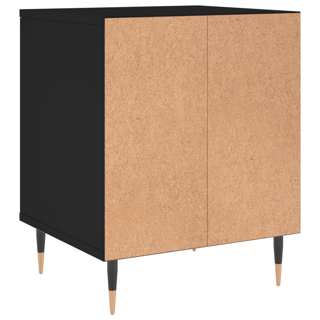 Vidaxl Bedside Table, Black, 40X35X50 Cm, Wood-Based Material