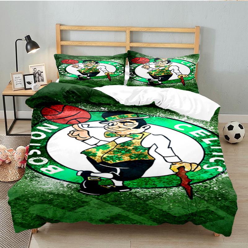 Celtics Logo 3pcs Bedding Set,Including 1pc Duvet Cover And 2pcs Pillowcases Perfect Gift for Christmas,Ideal for Bedroom, Dormitory