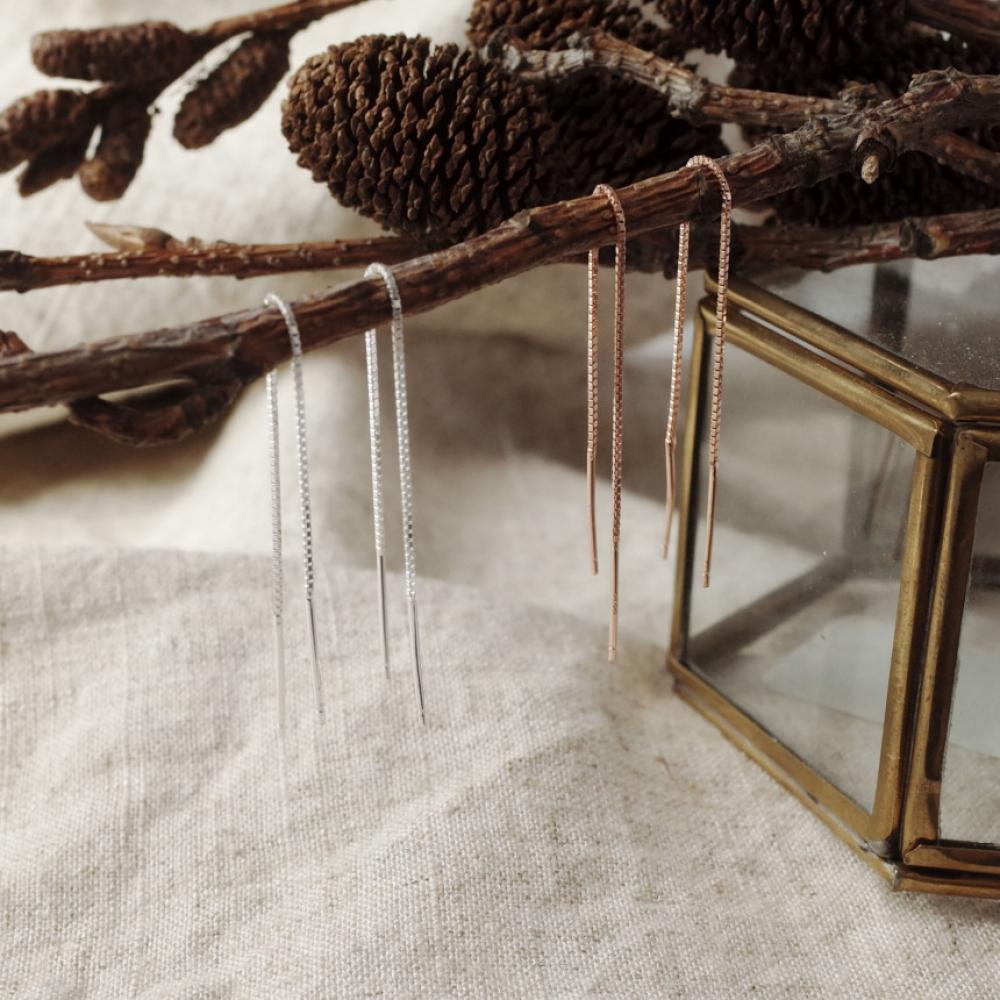 

Серебряные серьги-подвески Blue City с цепочкой, 2 цвета