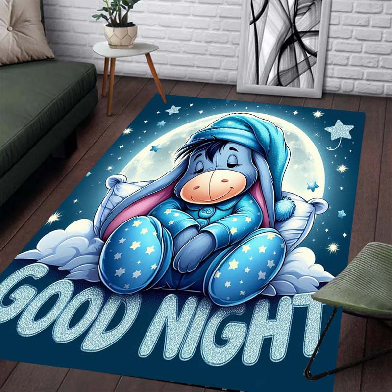 Purple Eeyore Pattern Pajama Rug - Non-slip Kitchen Mat, Outdoor Rug, Home and Bedroom Decor, Yoga Mat, Birthday Gift.