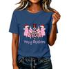 Women's Christmas Printed Short Sleeve T-Shirt Casual Holiday Top