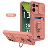 Camera Push Window Case For Xiaomi Redmi Note 13 Pro Plus 12 11 10 For Redmi 12C 13C 10C Magnetic Card Slot Phone Cover