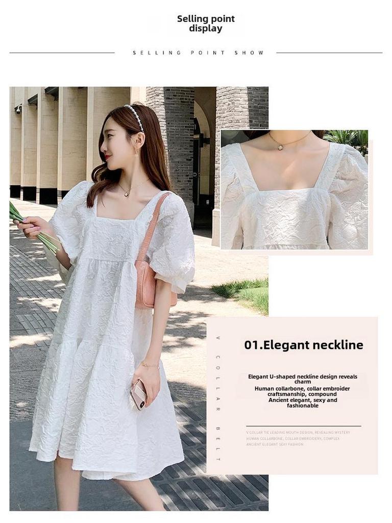 High-End Mid-Length Loose Maternity Dress - Short-Sleeved, Versatile, and Stylish for Summer and Spring