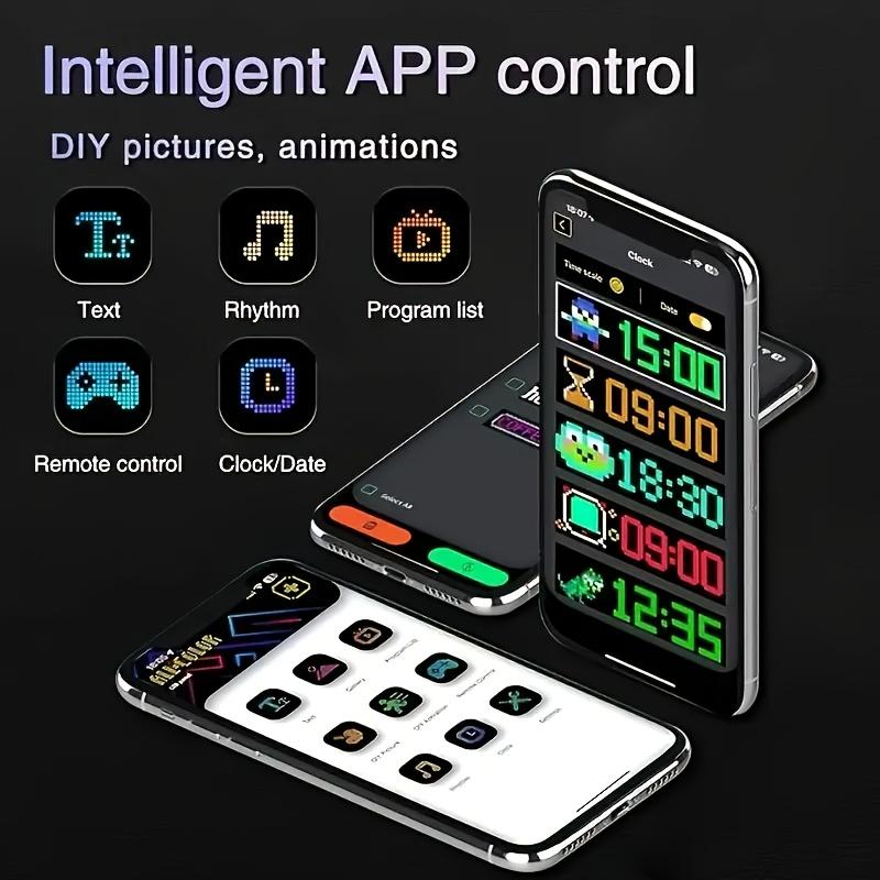 APP Control Flexible LED Matrix Pixel Display Programmable RGB Text Scrolling Message Board USB Sign for Car Truck Store Decor