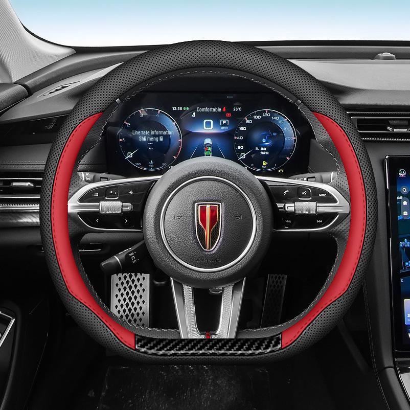 Hongqi H6/H9/HS3/H5 Steering Wheel Covers; Nappa Leather, Ultra-Thin, Non-Slip, Sweat-Proof, Original Color.